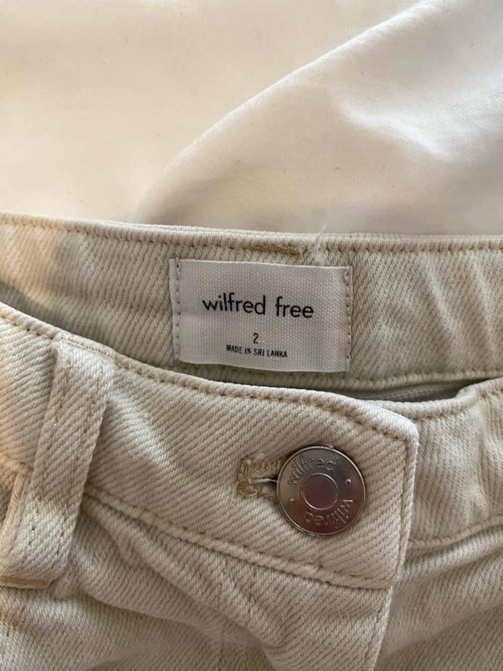 Wilfred Free Cream High-Rise Wide Leg Jeans